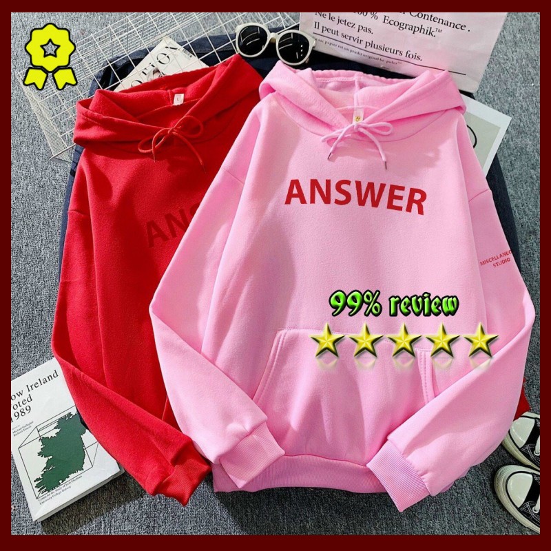 Áo khoác nỉ Hoodie HDI01 in ANSWER kiểu dáng Hàn Quốc năng động, trẻ trung, form unisex nam và nữ Áo Phông Nỉ | BigBuy360 - bigbuy360.vn