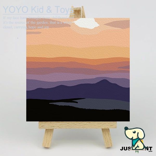 YoYo❤️ Wall Art /Dầu Số Hóa Tự Tô Màu Theo Số/  DIY Canvas Acrylic Paint / Painting kit / Deco Colouring art / 20X20CM noframe 08 XH123