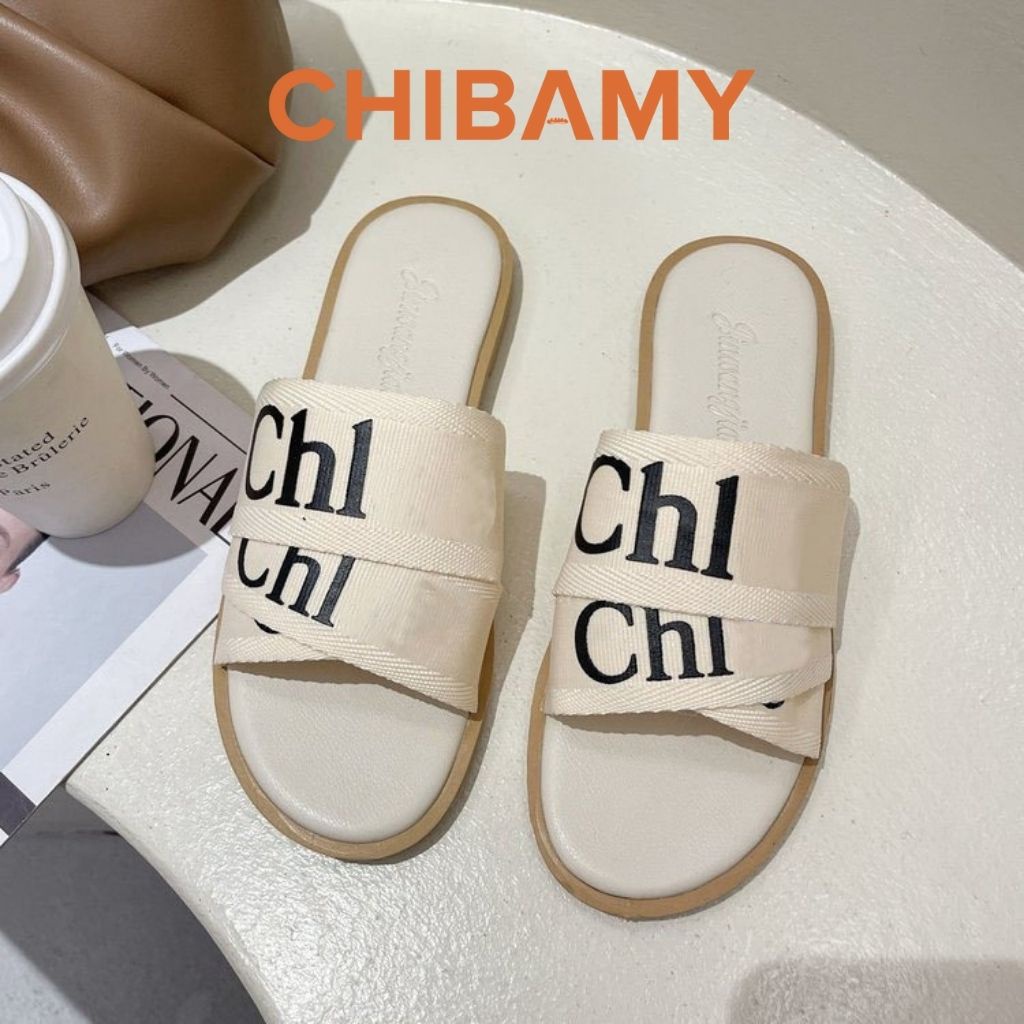 Dép Thời Trang Nữ CLoe đế bệt sang trọng, dép CHIBAMY dây vải phong cách tiểu thư mới