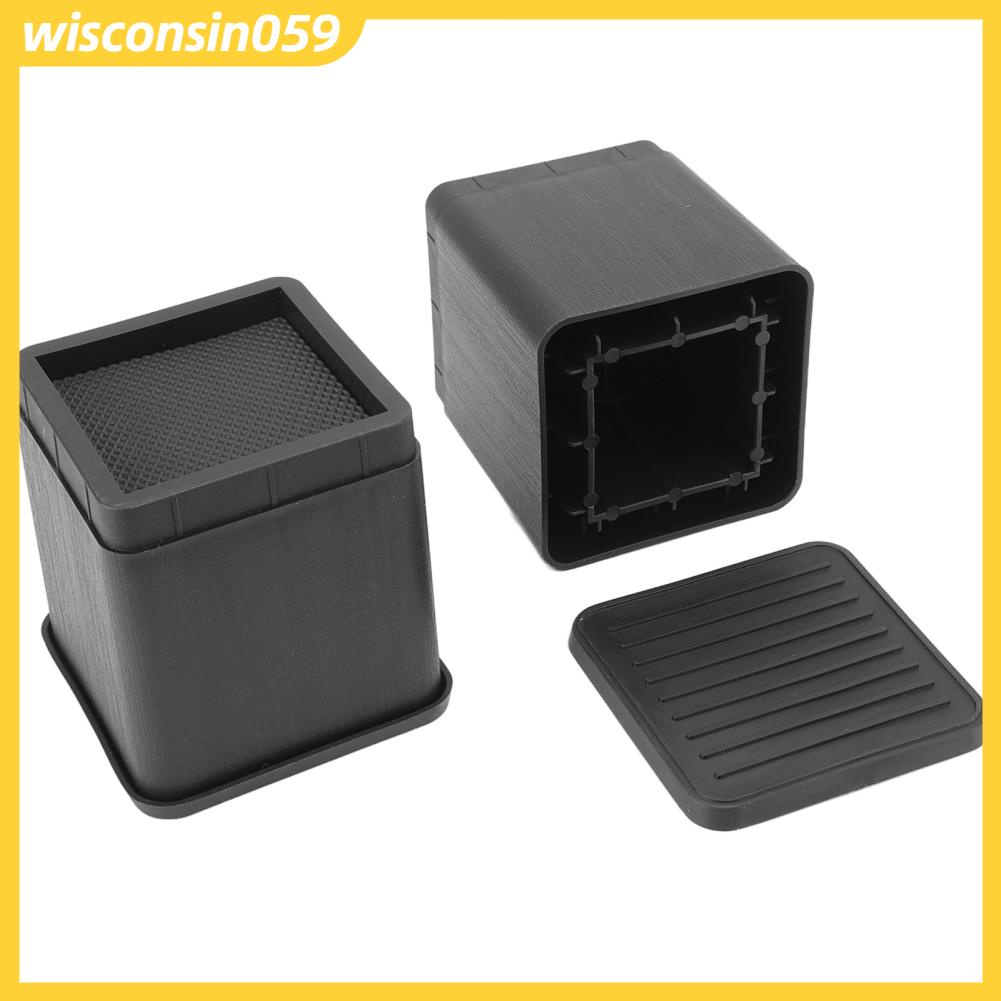 Wisconsin059 4 cái Đồ nội thất có thể xếp chồng lên nhau và Rủi ro trên giường Chống trượt Đệm cao su nâng Riser cho Ghế sofa