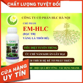 CHẾ PHẨM EM HLC ĐẶC TRỊ TUYẾN TRÙNG - THUỐC ĐẶC TRỊ VÀNG LÁ THỐI RỄ, PHÒNG TRỪ TUYẾN TRÙNG RỄ HẠI CÂY TRỒNG - CHAI 500ML