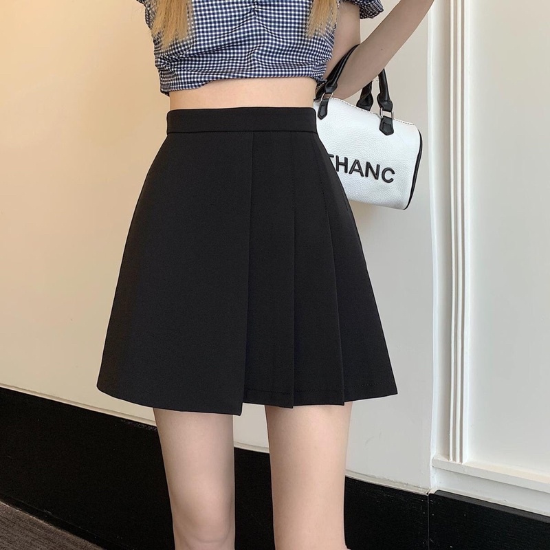 Chân váy tennis vạt lệch, chân váy ngắn xếp ly - Phong cách Hàn Quốc
