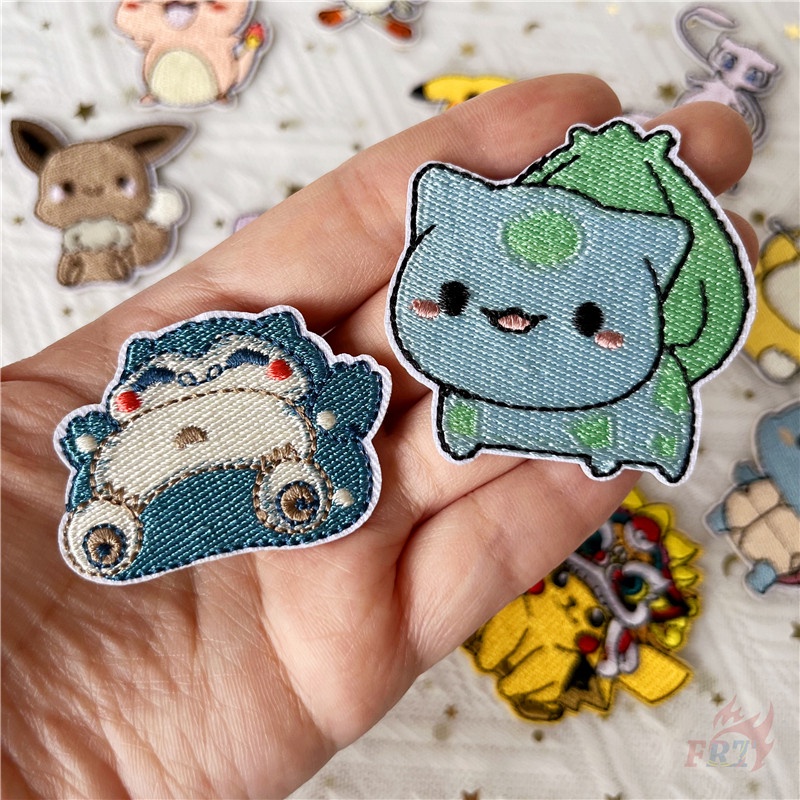 ✿ Miếng Dán Tự Dính Hình Pokemon GO - Pikachu / Psyduck / Bulbasaur ✿ 1 Huy Hiệu Thêu Ủi Quần Áo Hình Anime