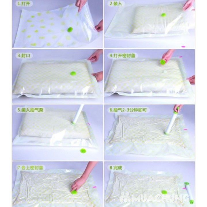 TÚI HÚT CHÂN KHÔNG TẶNG BƠM TAY (8 TÚI) (HÀNG LOẠI 1) (FREE SHIP)