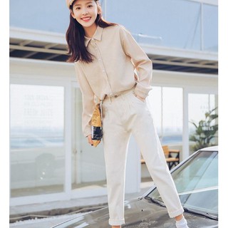 quần bò baggy trắng