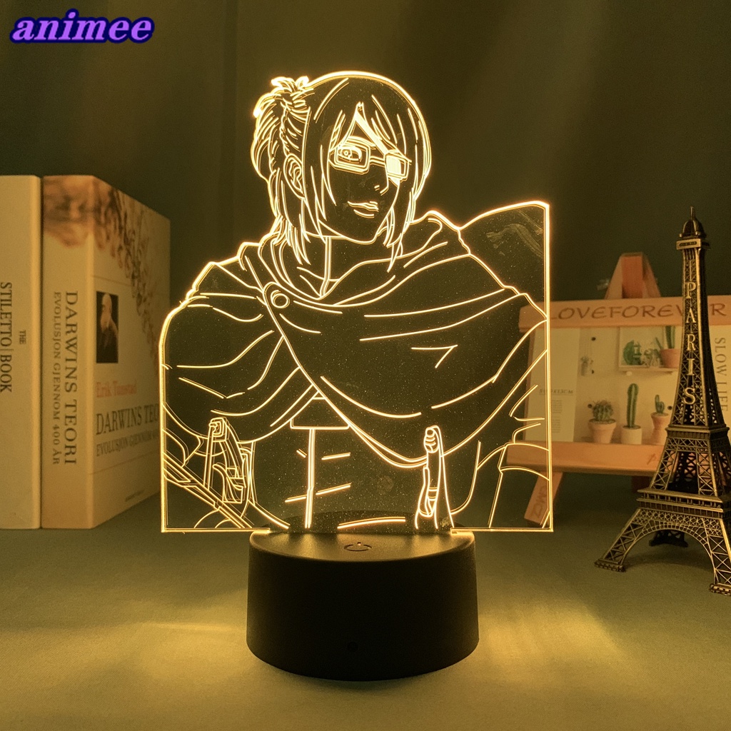 Đèn Led 3d Hình Anime Attack on Titan hange zoe Dùng Pin Trang Trí Phòng Trẻ Em