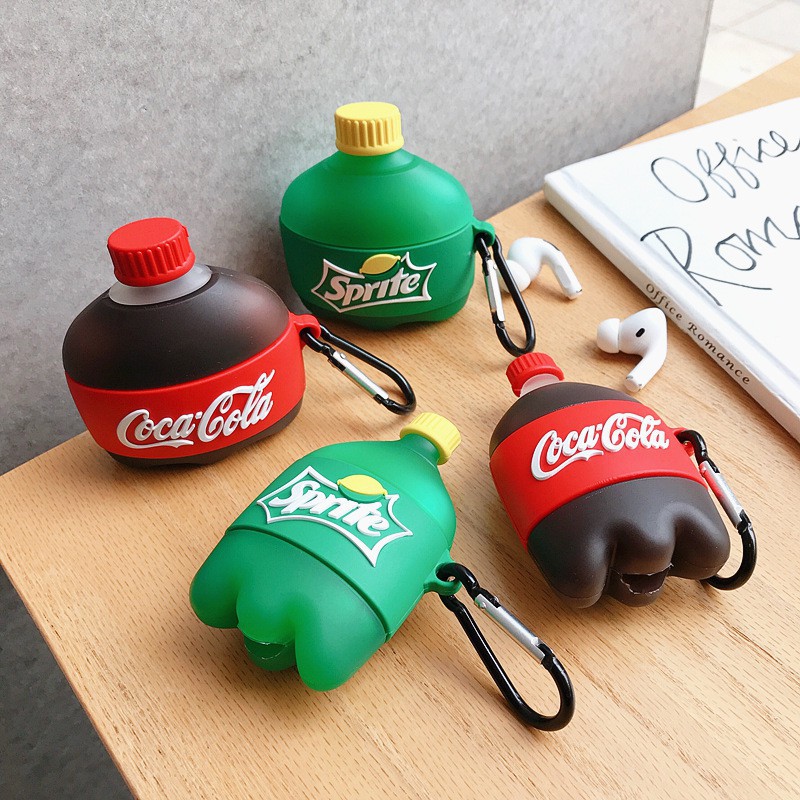 Creative Coca Cola Sprite Airpods case cold Drinking airpods 1/2/pro case soft silicone airpods pro case