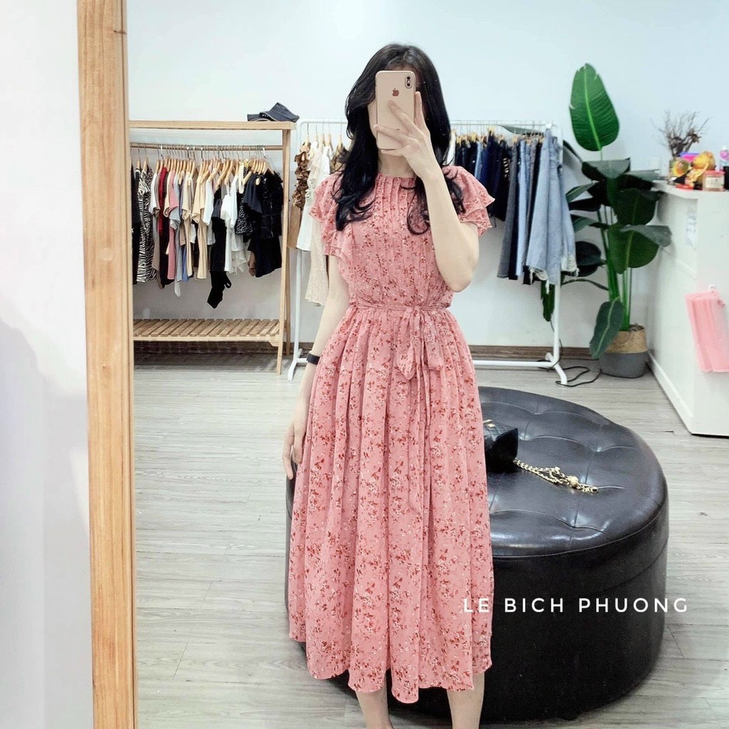 Váy hoa cánh tiên hồng, váy maxi hồng xinh xắn | WebRaoVat - webraovat.net.vn