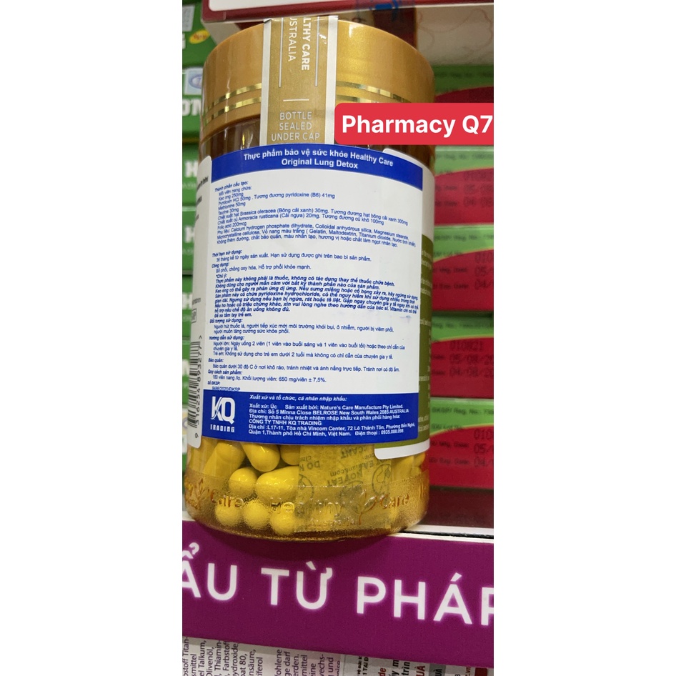 Viên uống Original Lung Detox Supports lung health - Hỗ trợ bổ phổi, bổ phế (Lọ 180 viên)