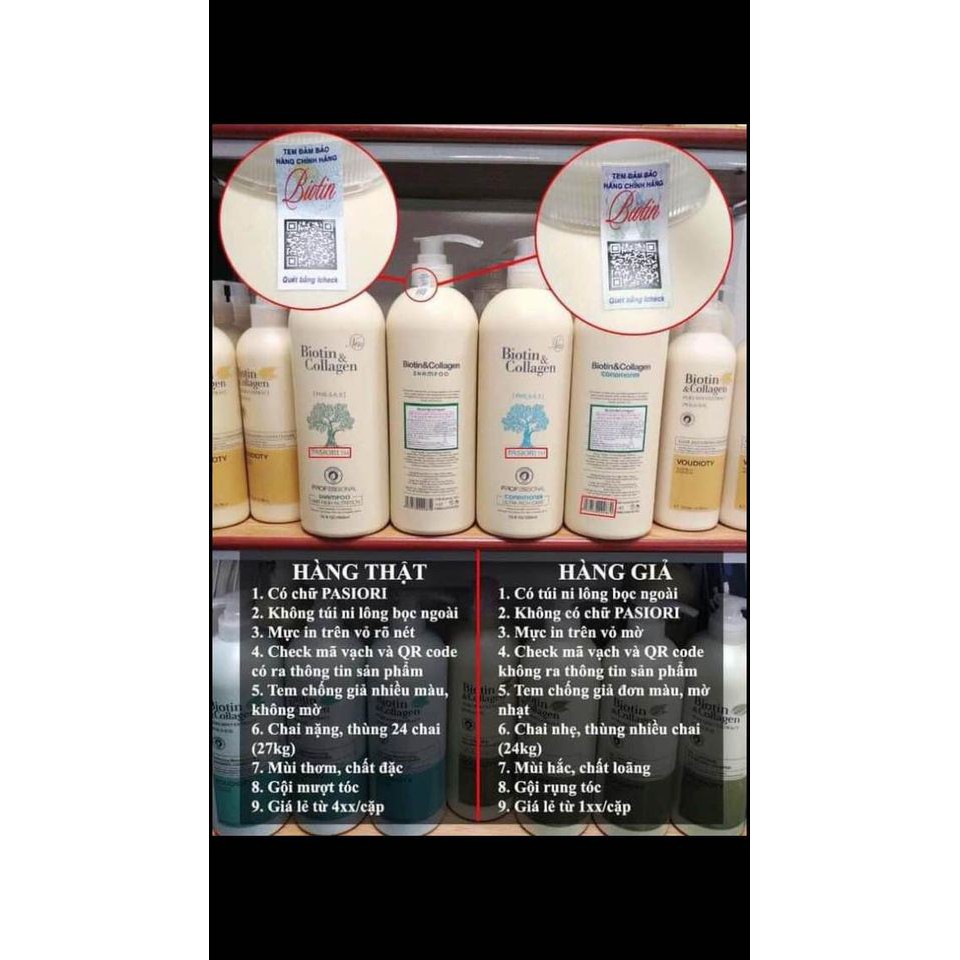 [Hàng Chính Hãng] Cặp Dầu Gội Xả Biotin Collagen Trắng 1000 ML Giảm Rụng Tóc, Phục Hồi Tóc Khô Xơ, Hư Tổn | BigBuy360 - bigbuy360.vn