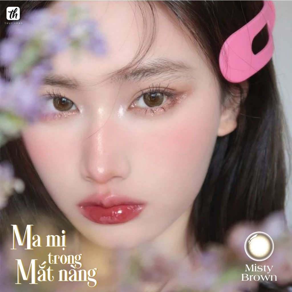Kính áp tròng ZLENS cho mắt cận màu nâu trầm tự nhiên độ cận từ 0 - 8 Misty Brown