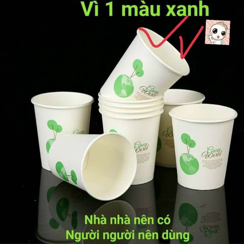 combo 50 cái Cốc giấycáiLy giấy Chịu Nhiệt Dùng 1 Lần,An Toàn Sức Khoẻ,Thân Thiện Môi Trường, gói 50 cái 250ml không nắp
