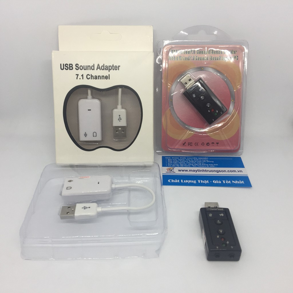 Card âm thanh 3D USB Taiwan 7.1 - USB Sound Adapter cho laptop, PC 7.1 Channel