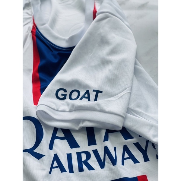 Set bộ quần áo thể thao bóng đá nam nữ vải gai mịn clb psg paris saint germain sân khách áo trắng quần trắng 2022 2023