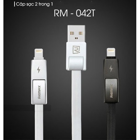 Cáp sạc nhanh 2 trong 1 dây dẹt RC-042t hãng Remax
