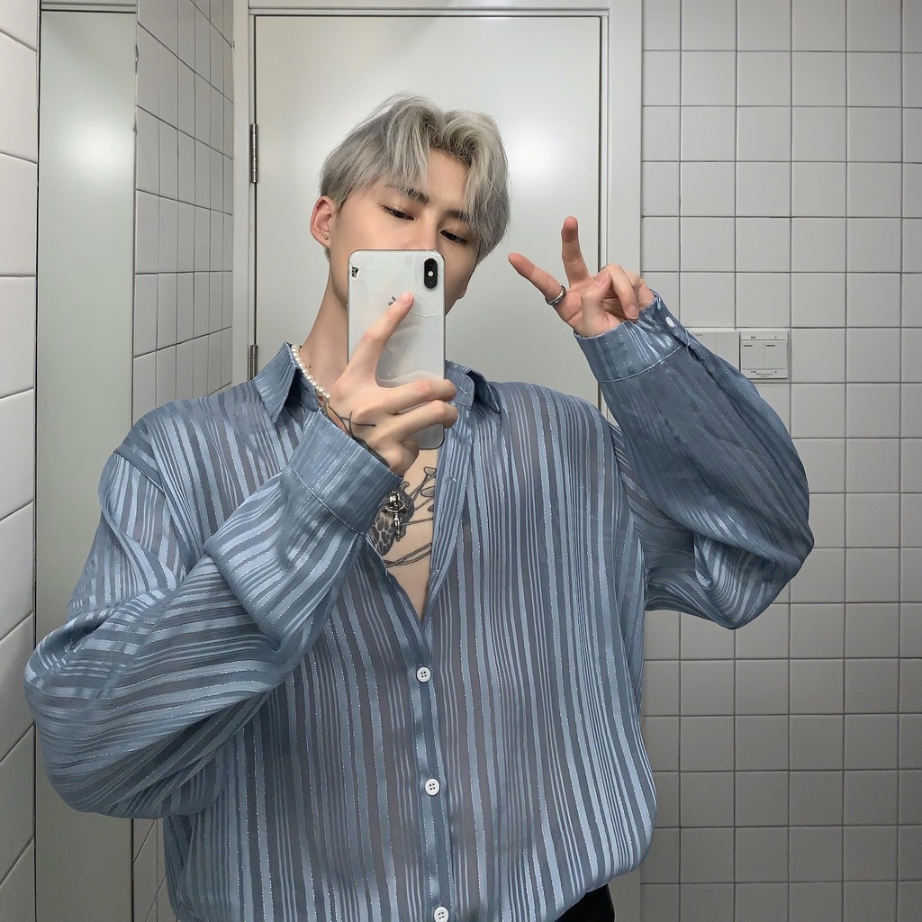 SƠ MI XUYÊN THẤU KẺ DỌC, SƠ MI NAM ĐẸP - LJINSTORE | BigBuy360 - bigbuy360.vn