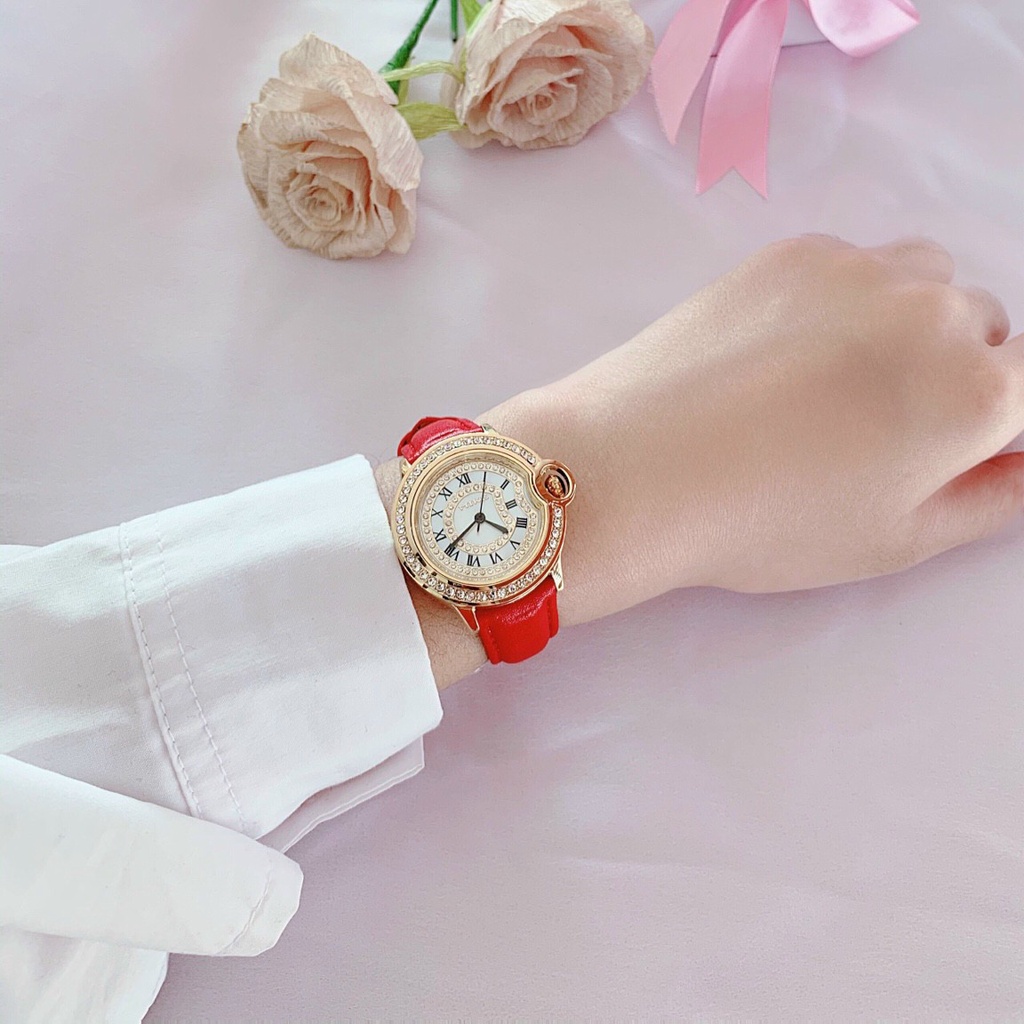 Đồng hồ nữ dây da Mike 8403 chính hãng, mặt tròn, chống nước bảo hành 12 tháng