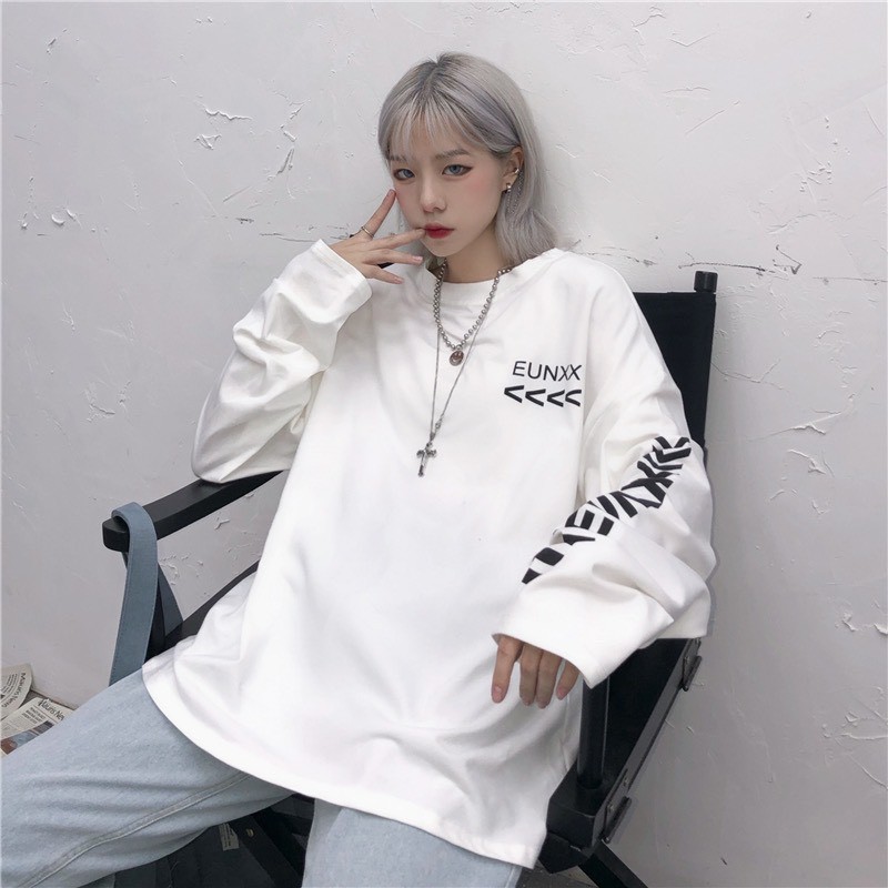 Áo thun tay dài form rộng EUNXX NEKO.SG, Áo thun Streetwear Ulzzang SWT59