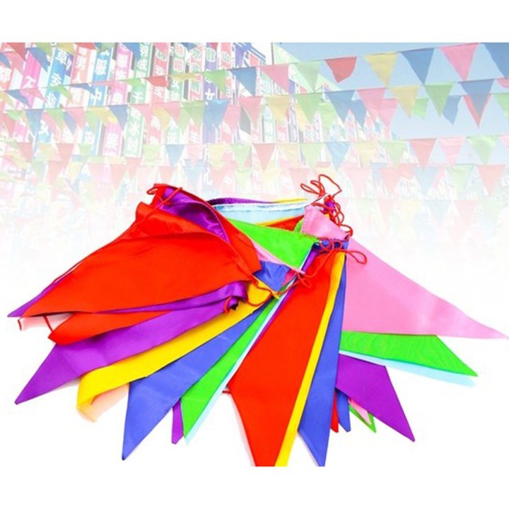 Cờ dây tam giác 10m  treo trang trí Tết, Lễ hội- Quý khách lưu ý sử dụng mã Freship max của shop