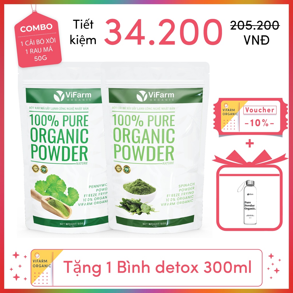 Bột Cải Bó Xôi Nguyên Chất 100% ViFarm 50Gram