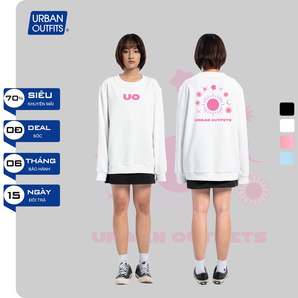 Áo Sweater Form Rộng Nữ Nam URBAN OUTFITS In Mặt Trời UO SWO33 Thun Cotton Nỉ 4 Chiều Local Brand