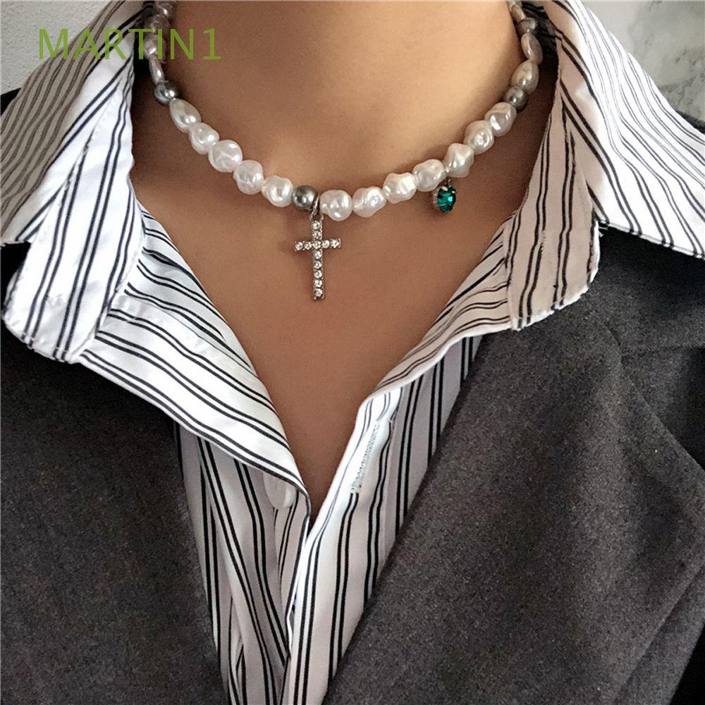 Vòng cổ choker đính ngọc trai nhân tạo thời trang Hàn Quốc cổ điển cho nam và nữ