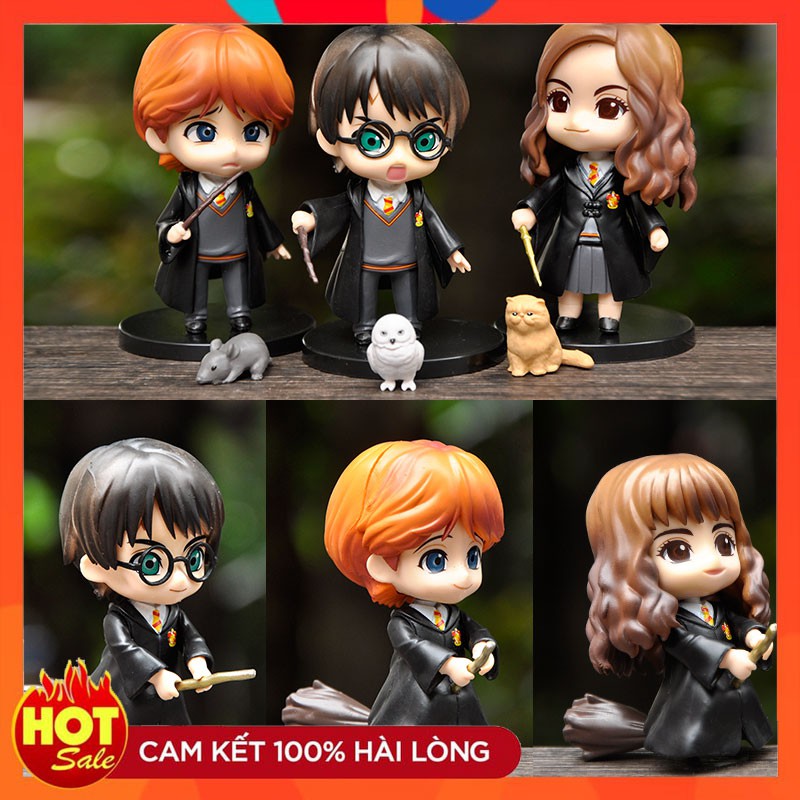Combo 3 Mô hình chibi Figure Harry Potter - Ron - Hermione
