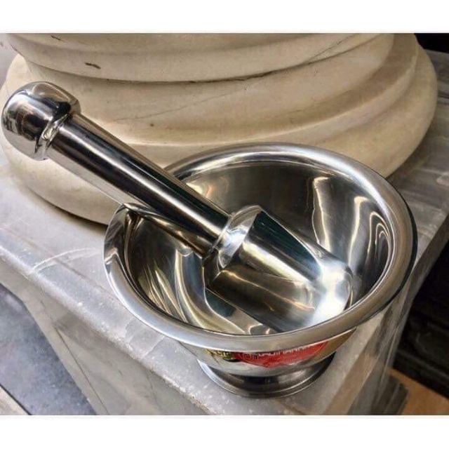 Bộ chày cối giã cua bằng gang - gỗ - inox