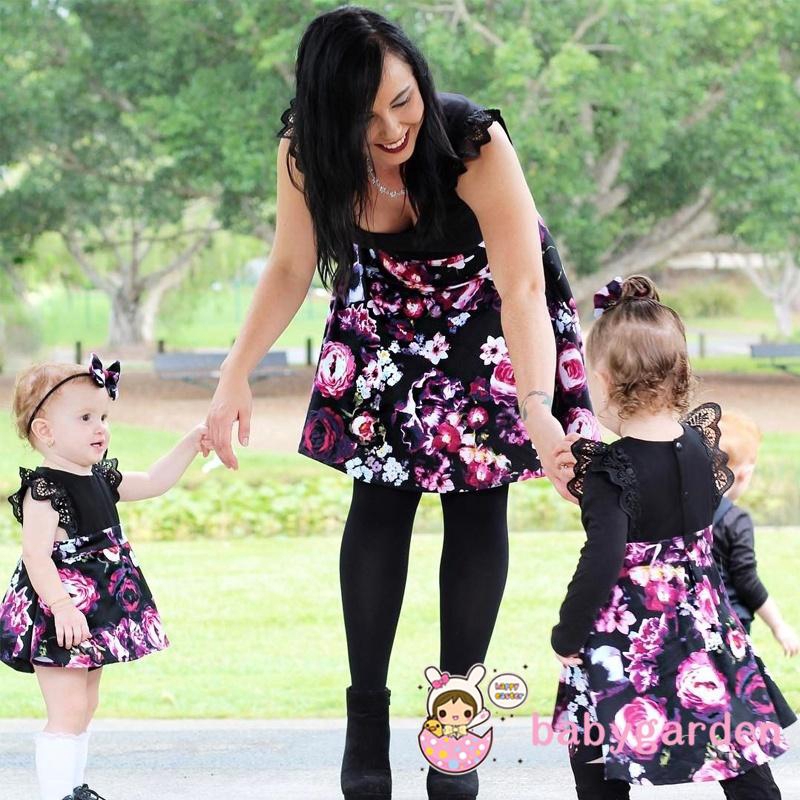 Baby Girl Sister Matching Floral Jumpsuit Romper Dress Outfits Set