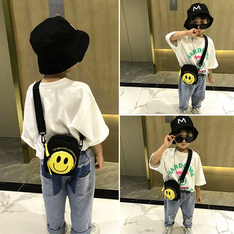 Túi đeo chéo mini hình mặt cười thời trang phương tây cho bé
