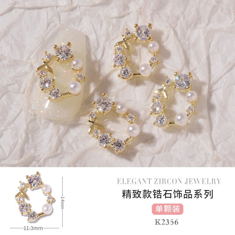 Phụ Kiện Trang Trí Móng Tay Hình Bướm/ Trái Tim/ Ngọc Trai Xinh Xắn