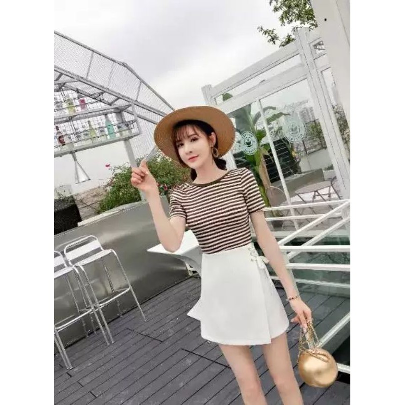 Quần short giả váy ngắn - Màu Đen from vừa cạp chun Quần sooc đùi nữ giả kiểu chất umi Mặc công sở đi chơi học làm ở nhà