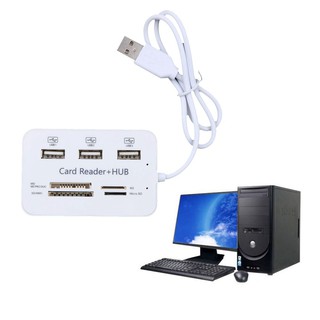 Multifunction USB 2.0 Hub USB Splitter 3 Ports USB Combo Support SD/Micro