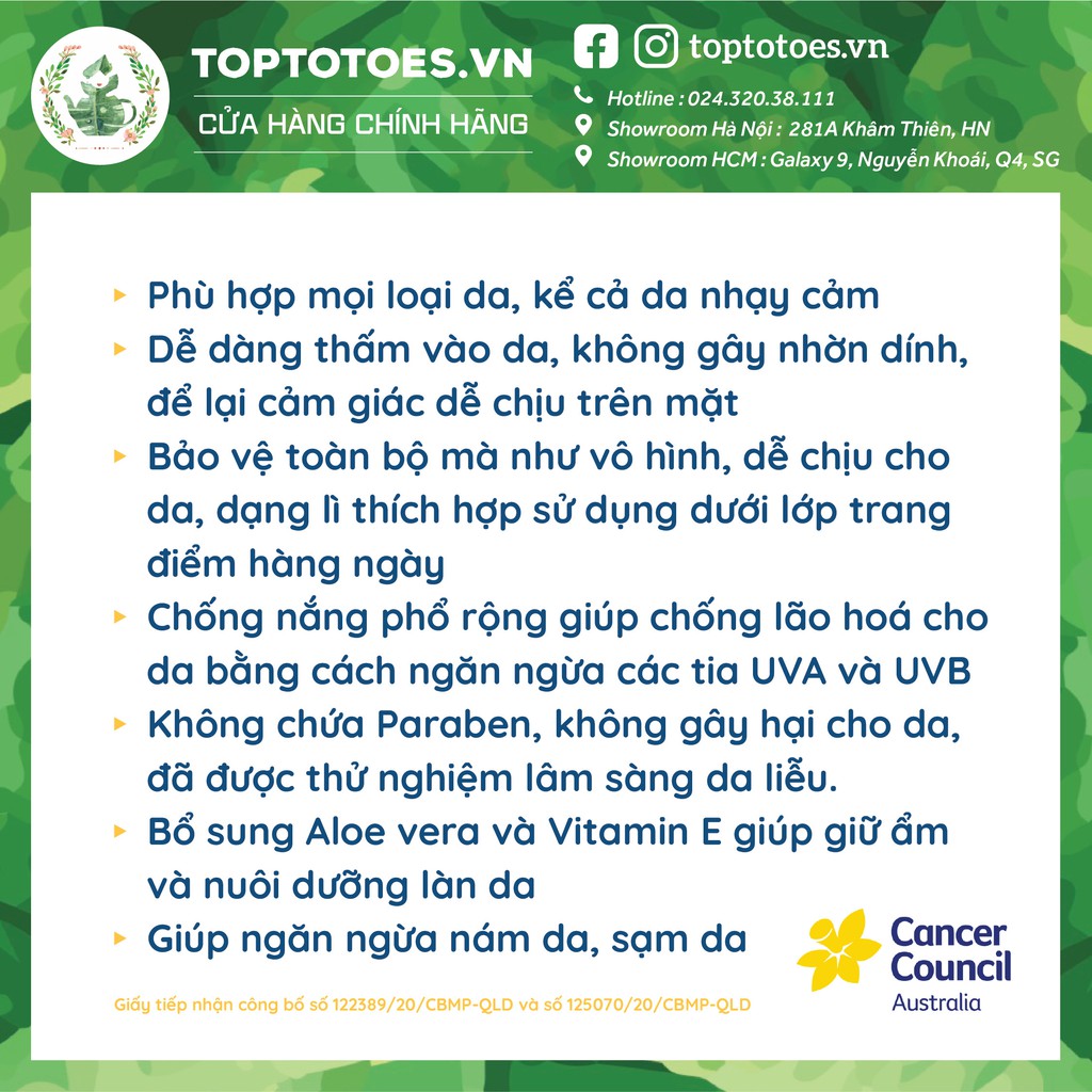 Kem chống nắng Cancer Council Face Day Wear Invisible SPF 50+/ PA ++++ dành cho da mặt hàng ngày | BigBuy360 - bigbuy360.vn