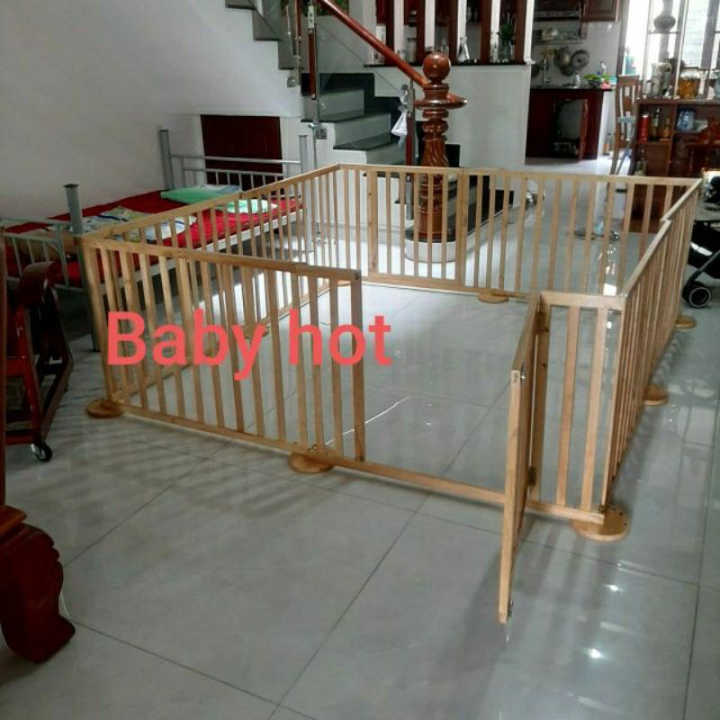 Quây Cũi Gổ 3D 8 cánh nang dẹp