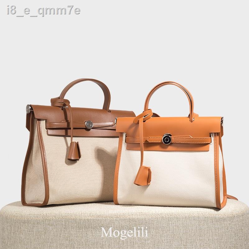 ✈ ●Mogelili her bag herbag2021 túi Kelly vải mới công suất lớn xách đeo chéo một vai