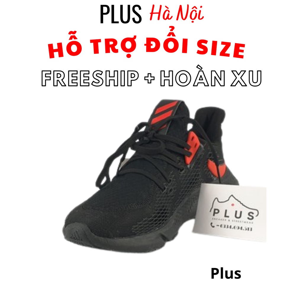 Giày thể thao sneaker 𝐀𝐃𝐈𝐃𝐀𝐒 - thân vải phối cao su đế cao su đúc liền - cổ thấp đế 6cm - màu sắc đen phối đỏ