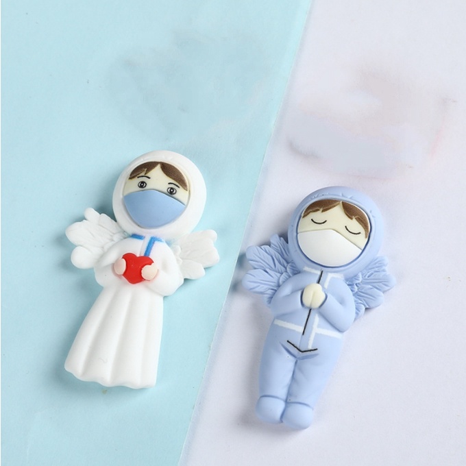 Mẫu charm thiên thần bác sĩ, y tá trong COVID19 cho các bạn trang trí vỏ ốp điện thoại, kẹp tóc, DIY