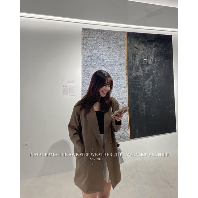 [Mã 2611THTRANG100K hoàn 10% xu đơn 99K] (Ảnh thật) Áo khoác vest trơn đệm vai oversize the.sweaterweather TSW | BigBuy360 - bigbuy360.vn