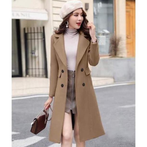 Áo Dạ Dáng Dài Nữ - Áo Khoác Dạ Cổ Vest Túi Xéo Quảng Châu Cao Cấp | BigBuy360 - bigbuy360.vn