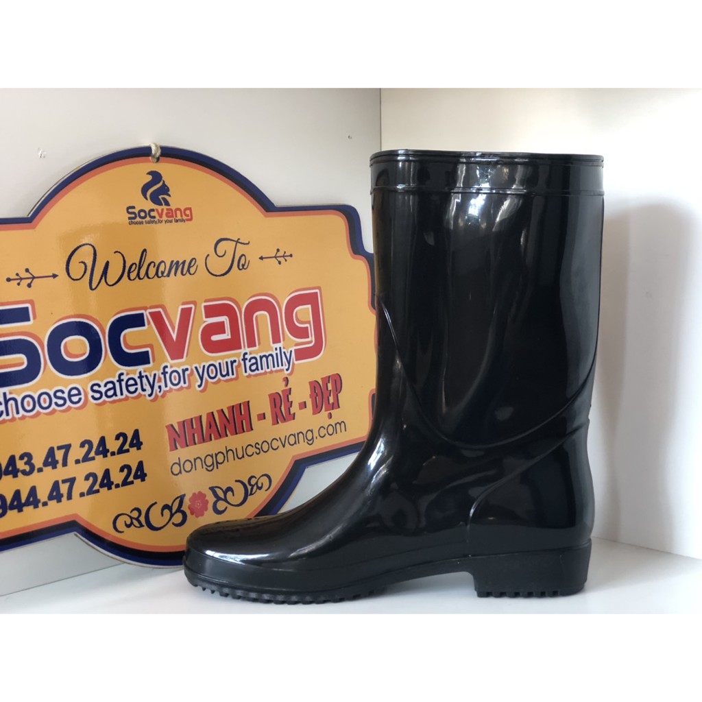 Ủng lội nước màu đen chất lượng cao Thùy Dương size nữ, PVC