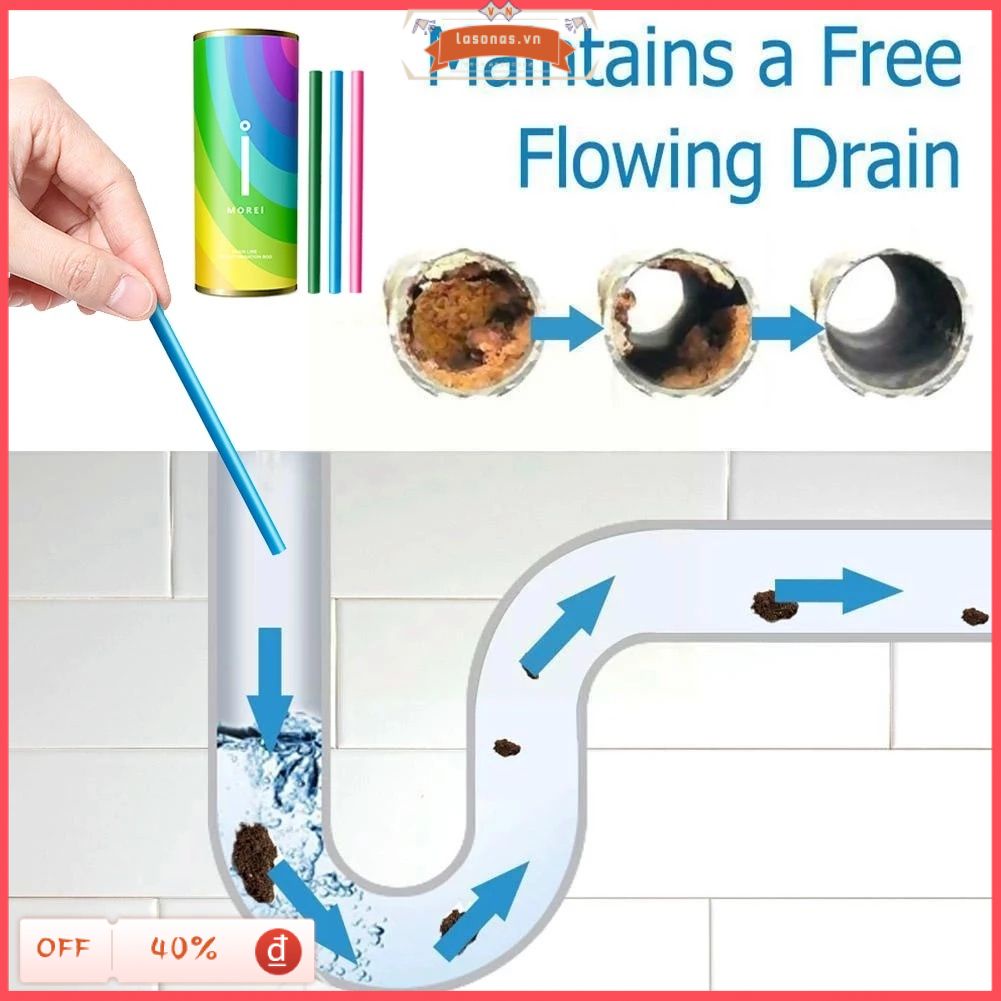 Kitchen Toilet Bathtub Drain Cleaner Spot Pipe Cleaner Sani Sticks Oil Decontamination Clean Sewer Cleaning Rod 【LASONAS】