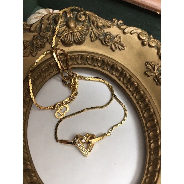 Dây chuyền vintage Dior-mặt trái tim