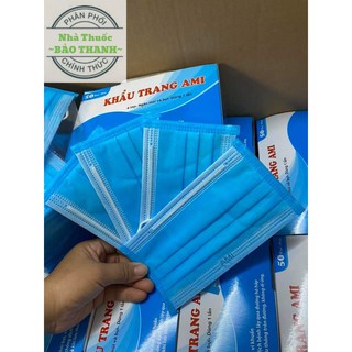 kHẨU TRANG Y TẾ 4 LỚP AMI MÀU XANH (50 CHIẾC) - HÀNG CHÍNH HÃNG CÔNG TY