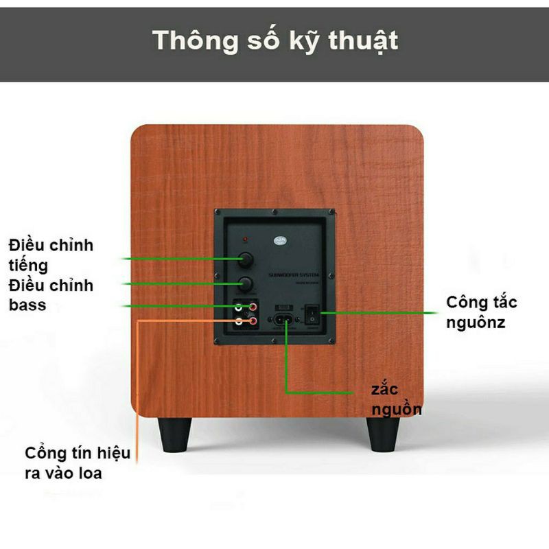 Loa siêu trầm điện subwoofer 150W Ibass - Màu đen