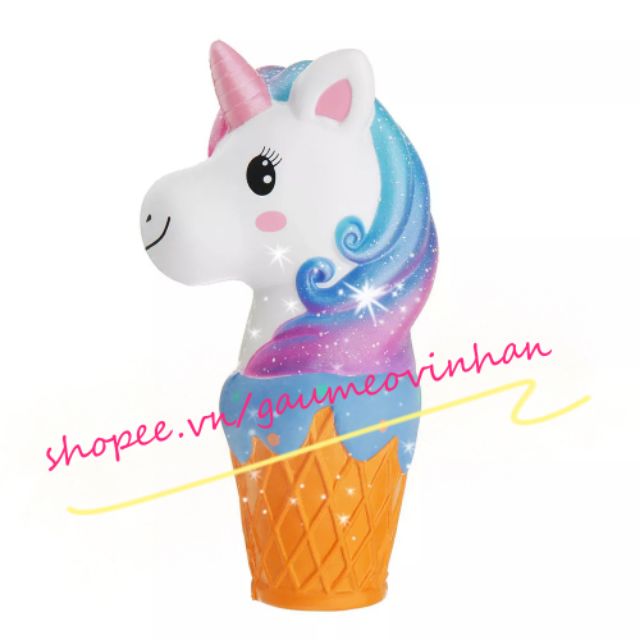 Squishy Kem Ốc Quế Kì Lân Unicorn size 20cm by hãng Oriker