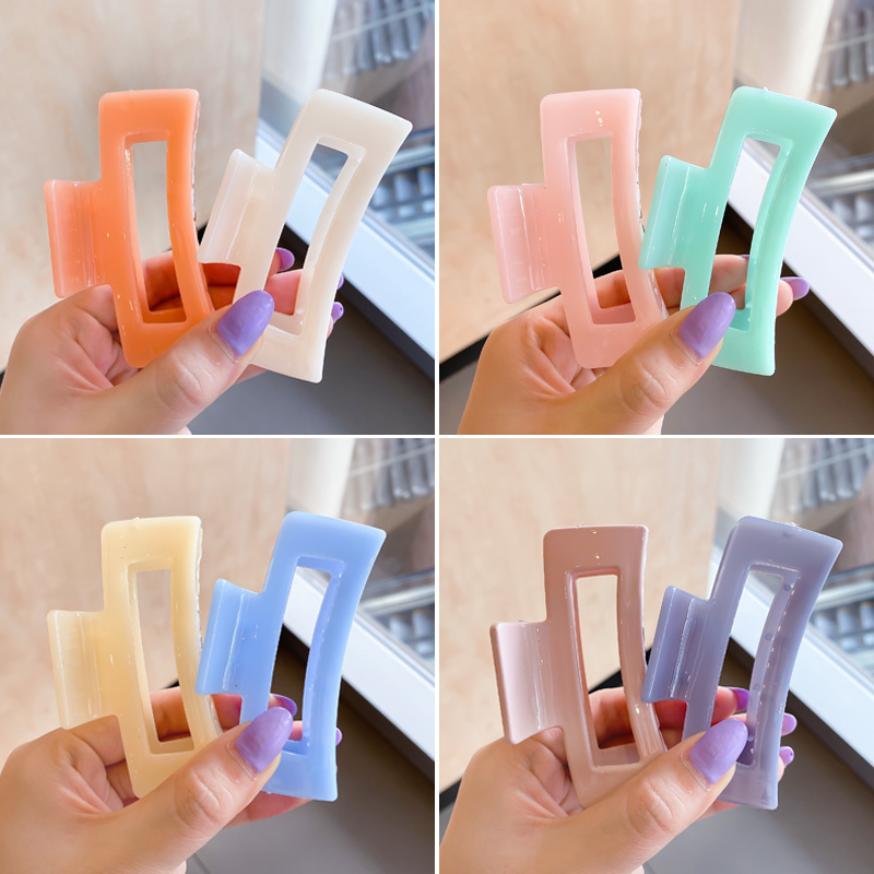 Kẹp càng cua hình chữ nhật chất liệu acrylic màu sắc