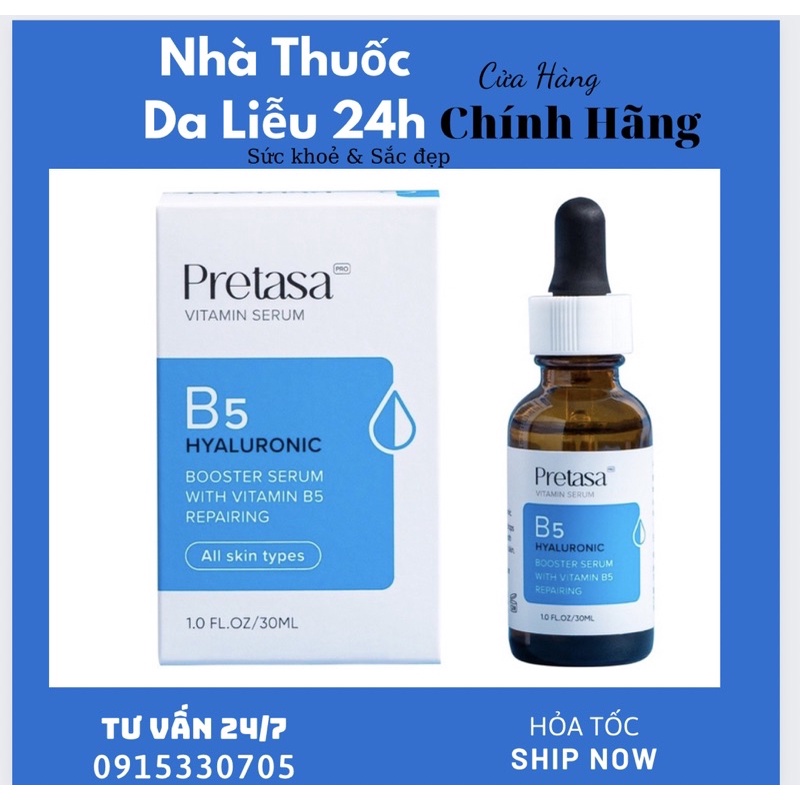 SERUM B5 PRETASA Cấp ẩm phục hồi - b5 niacinamide - Nhà Thuốc Da Liễu 24h