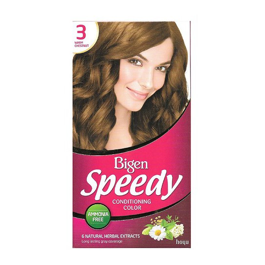 🌸🌸Thuốc Nhuộm Tóc Bigen Speedy Warm Chestnut 3 - Nâu Hạt Dẻ Ánh Đỏ ( 80g )