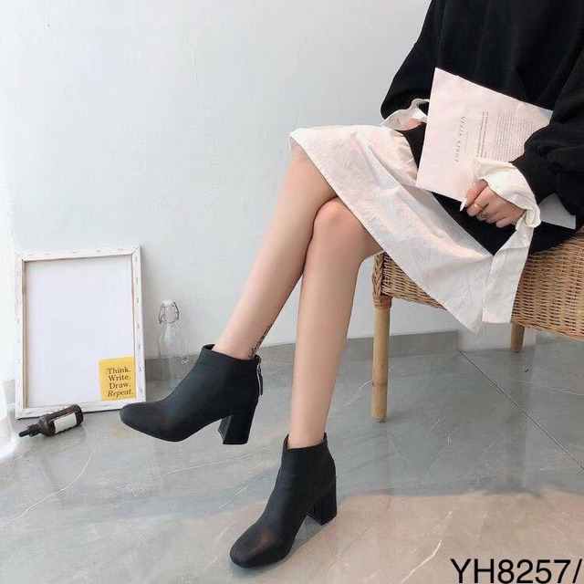 Bốt da mịn, da mờ, gót vuông | BigBuy360 - bigbuy360.vn